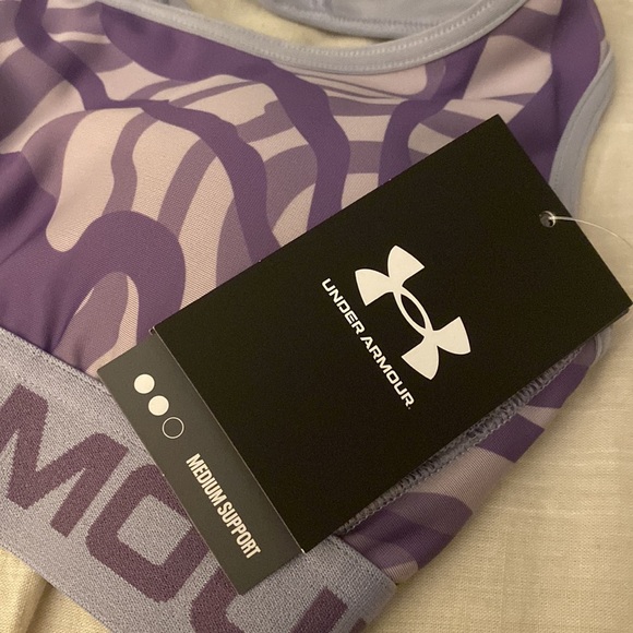 NWT Under Armour Women's Armour® Mid Crossback Mid Printed Sports Bra - Picture 6 of 6